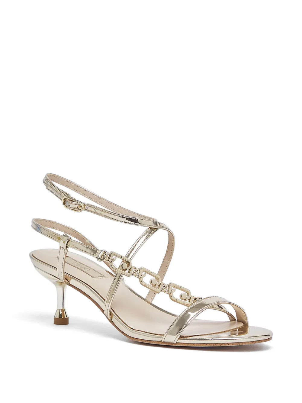 LIU JO logo-chain leather sandals Goud