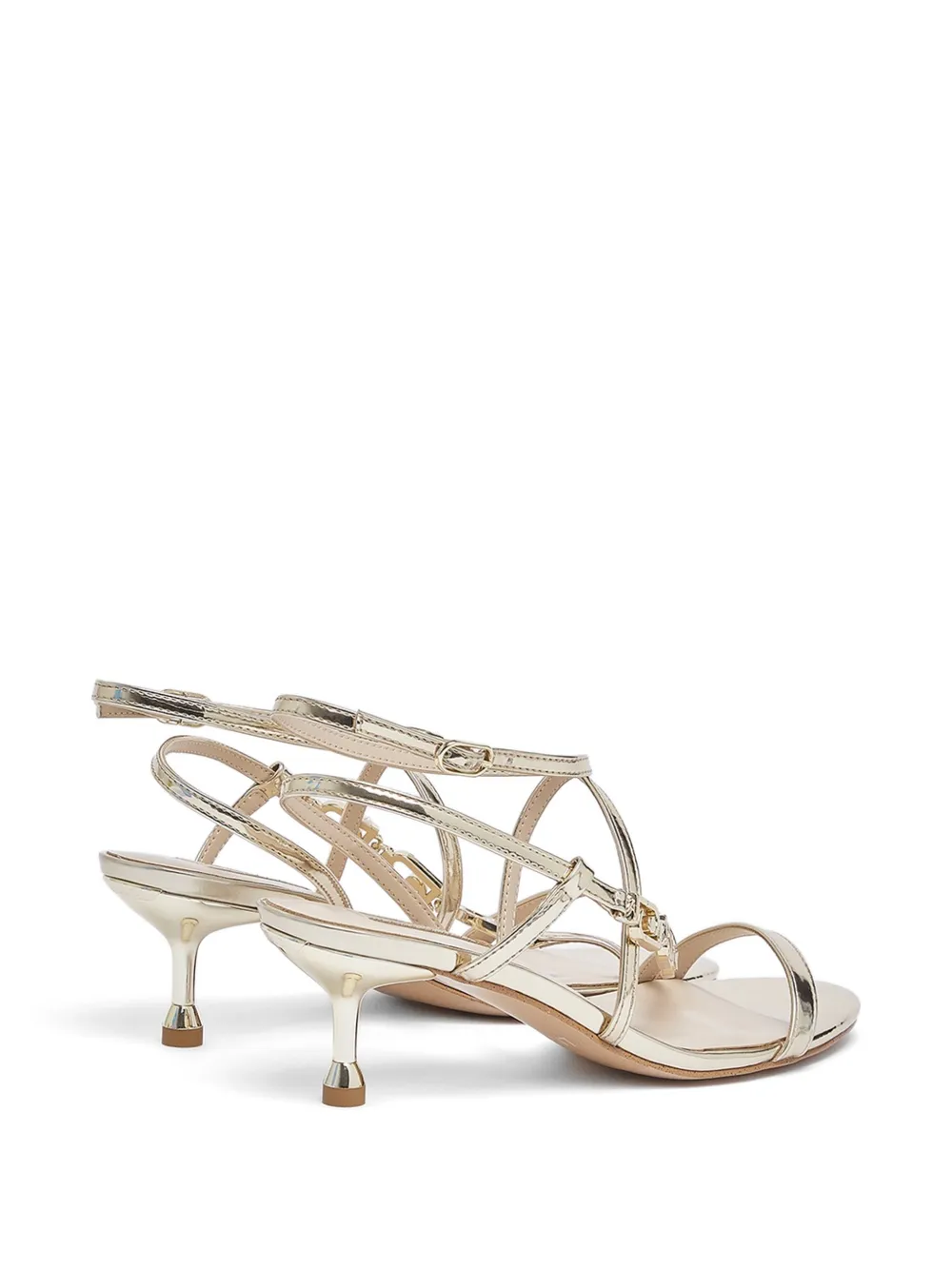 LIU JO logo-chain leather sandals Goud