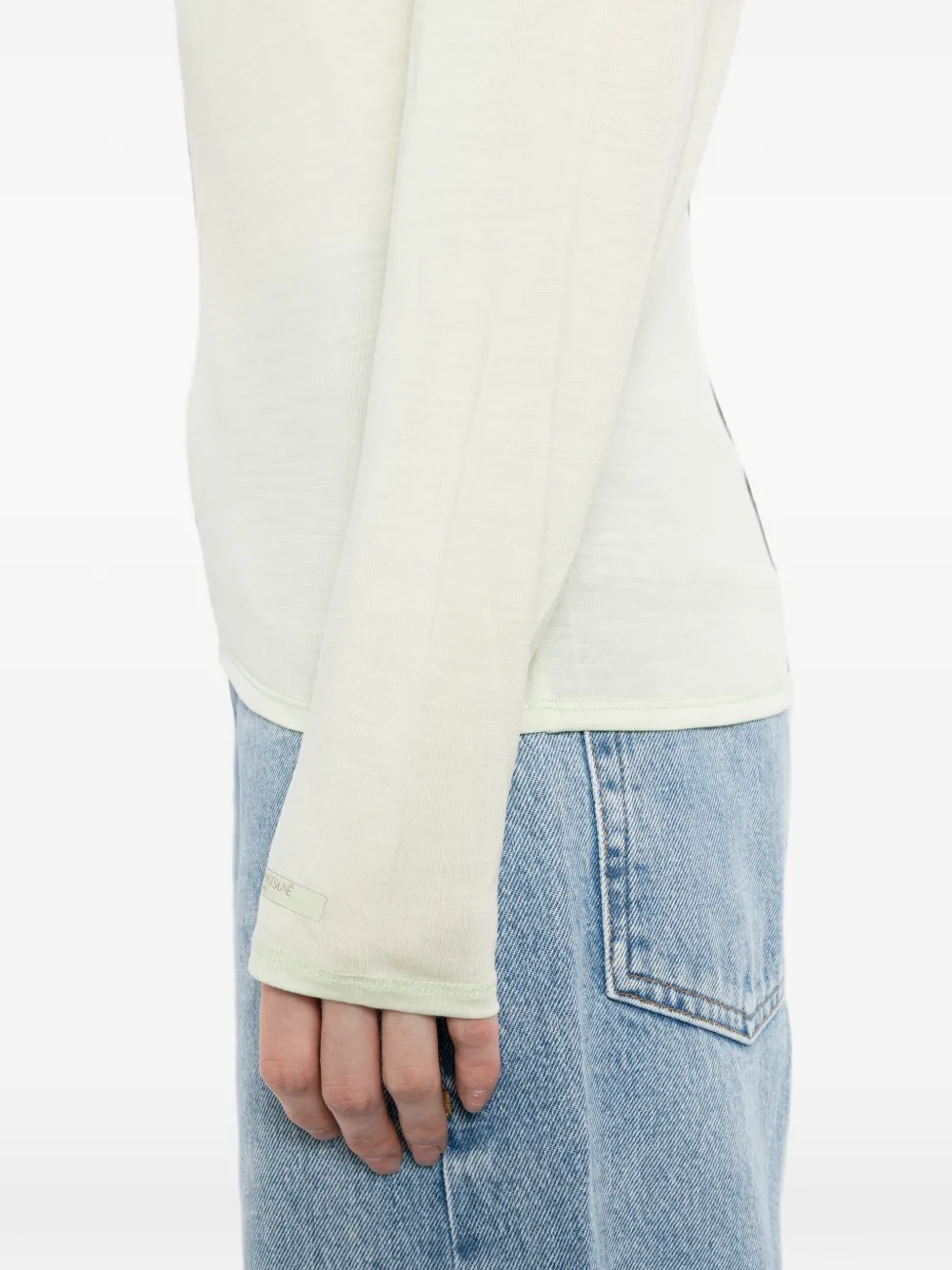 Maison Kitsuné T-shirt met lange mouwen en zoomdetail Geel