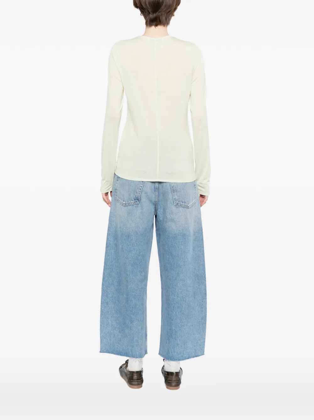 Maison Kitsuné T-shirt met lange mouwen en zoomdetail Geel
