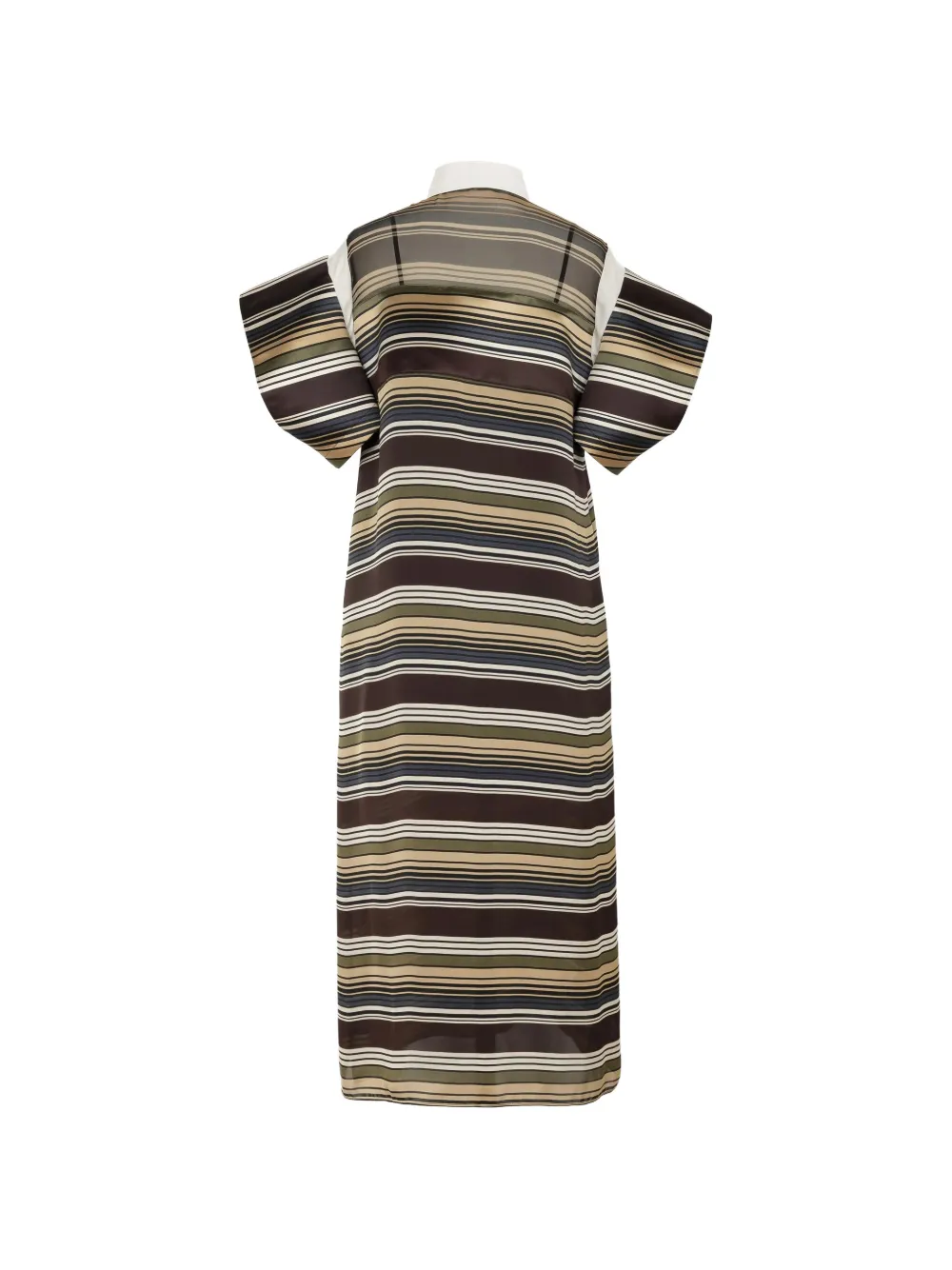 short sleeve striped midi dress for women Black Stripe Short Sleeve Midi Dress - Shirt Dresses