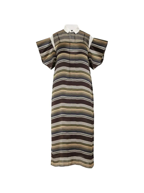 short sleeve striped midi dress Short Sleeve Striped Midi Dress Summer