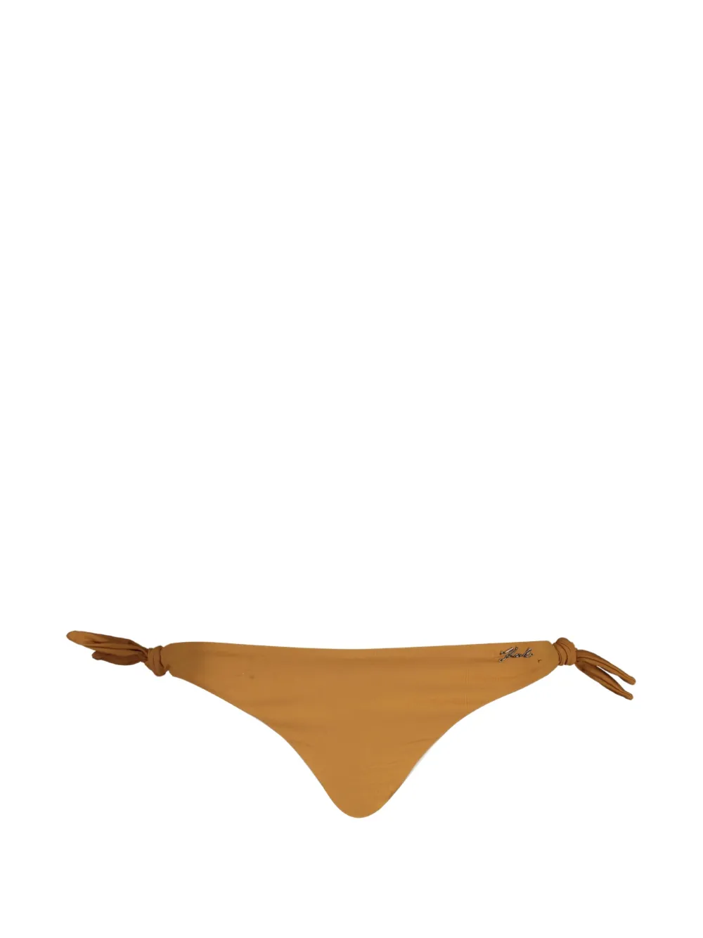 Karl Lagerfeld side-tie logo-plaque bikini bottoms - Braun