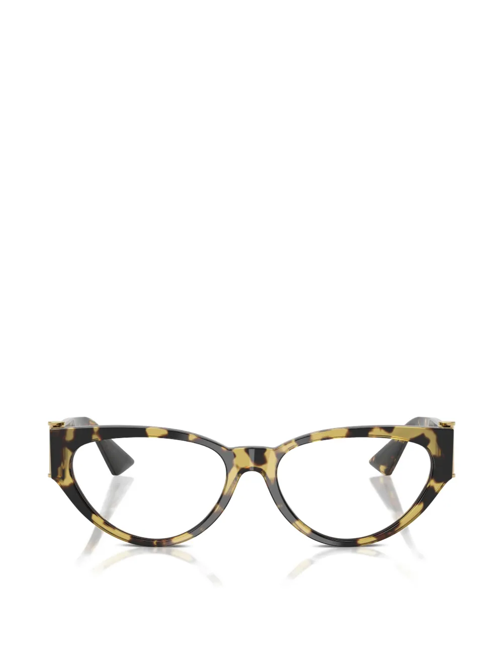 Versace tortoiseshell-effect cat-eye glasses - Nude