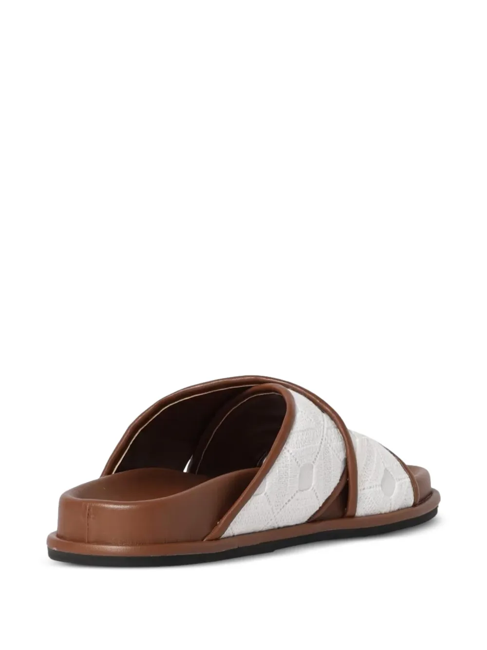 Max Mara Sandalen met geometrisch patroon en gekruiste bandjes Wit