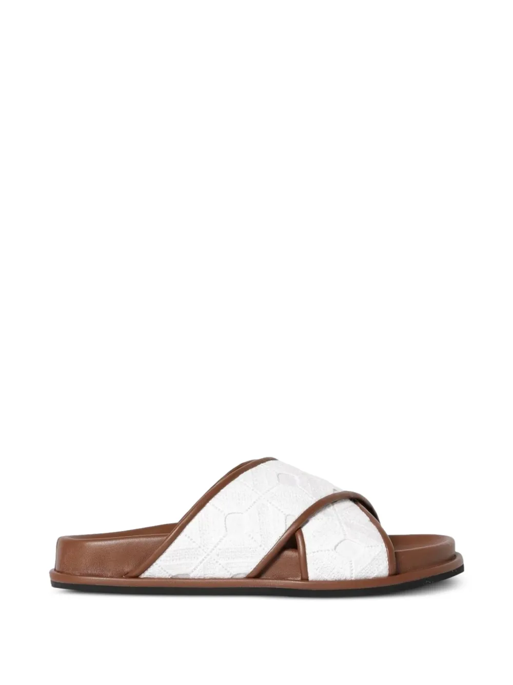 Max Mara Sandalen met geometrisch patroon en gekruiste bandjes Wit