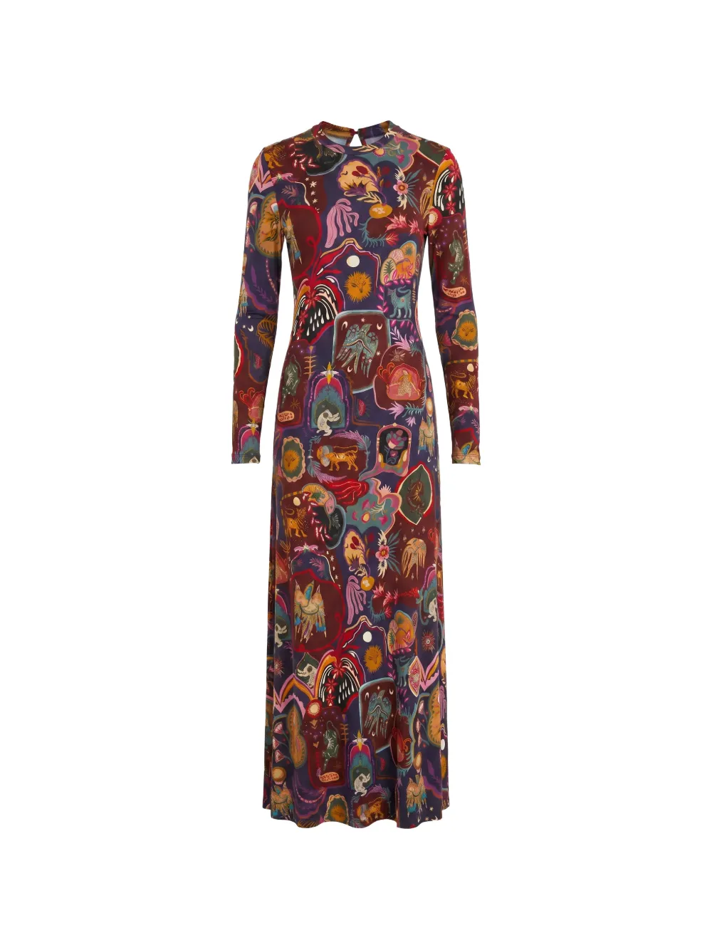 FARM Rio graphic-print long-sleeve dress - Viola