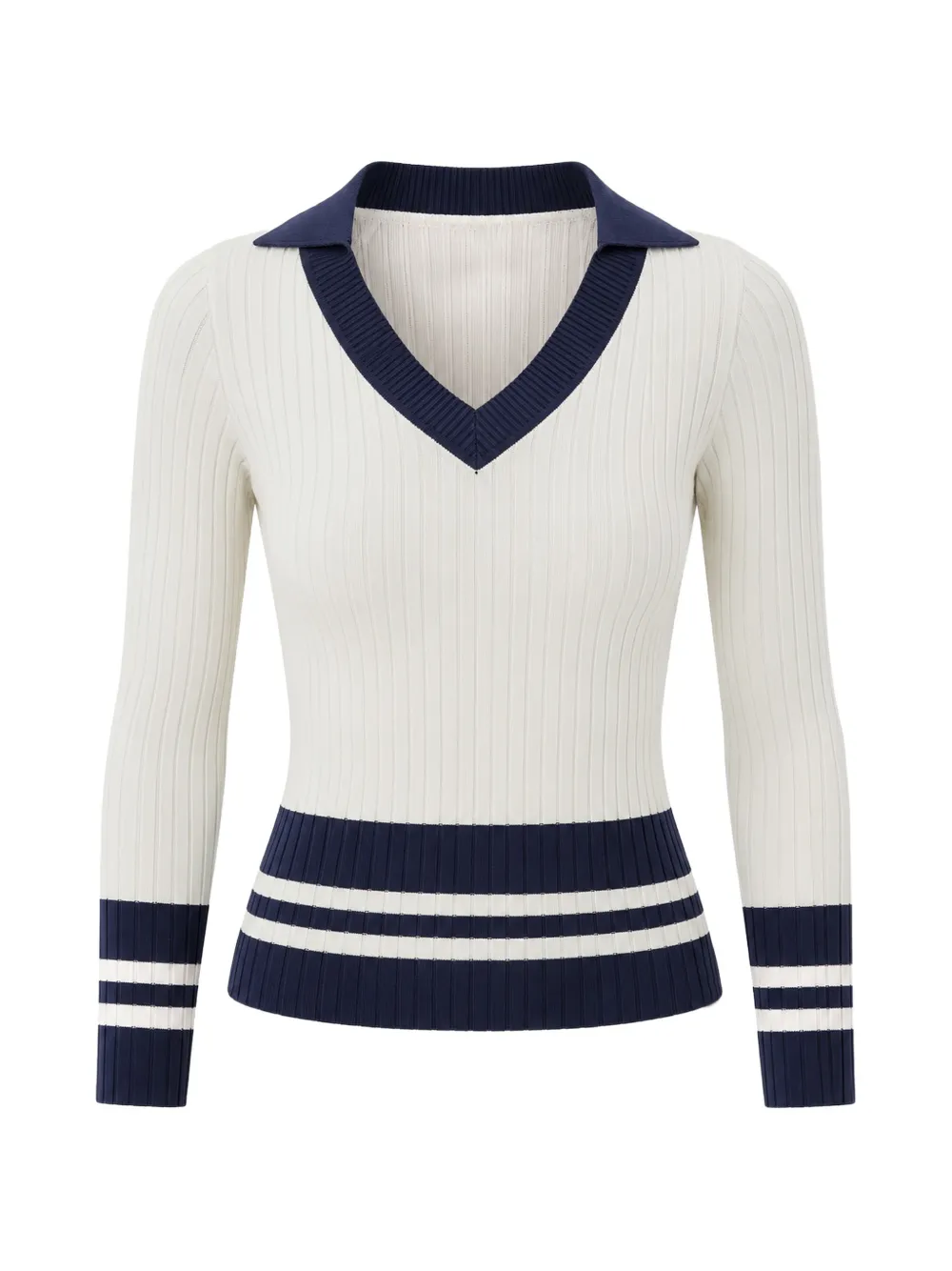 GUESS USA Sydney striped-trim sweater - Bianco