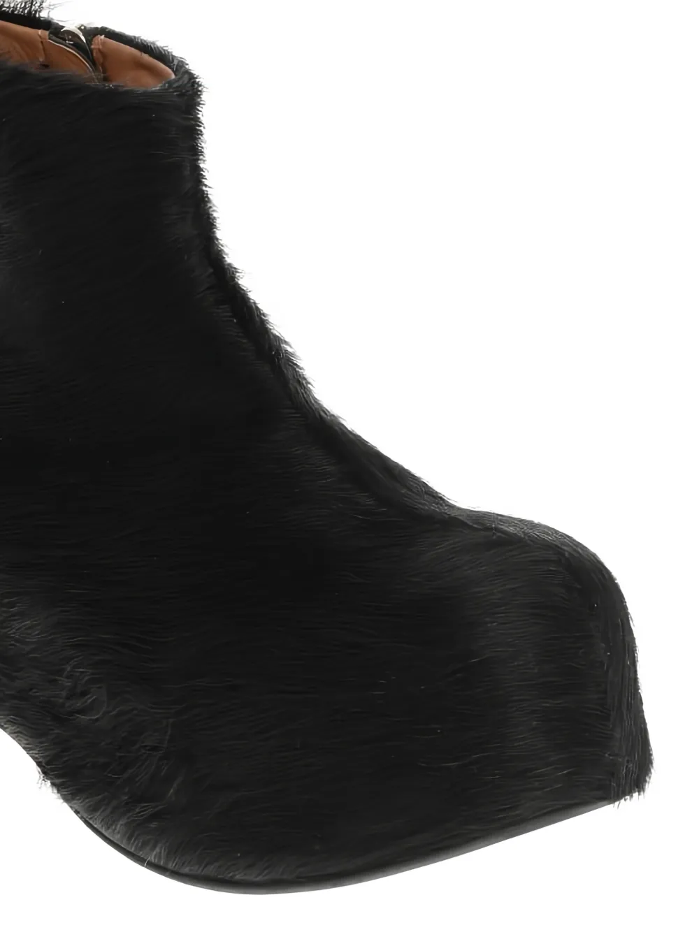 Marni calf-hair zip-fastening ankle boots Zwart