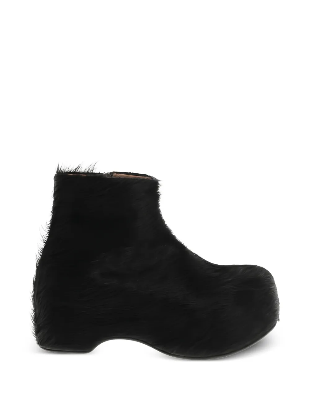 Marni calf-hair zip-fastening ankle boots Zwart
