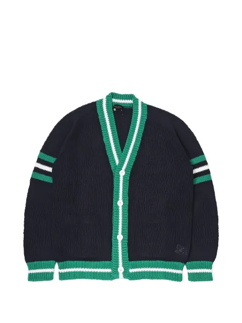Roberto Collina striped-trim chunky-knit cardigan