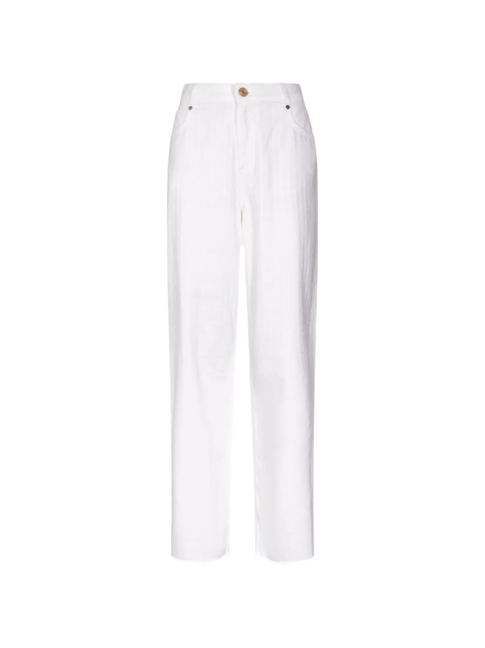 Gaelle embellished raw-cut jeans - Bianco