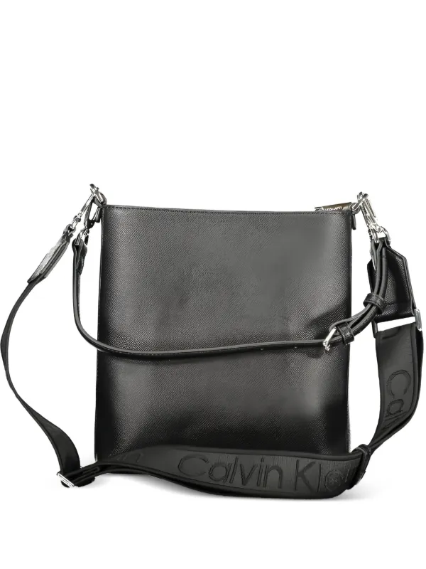 Calvin Klein Logo-plaque Grained Tote Bag in Black