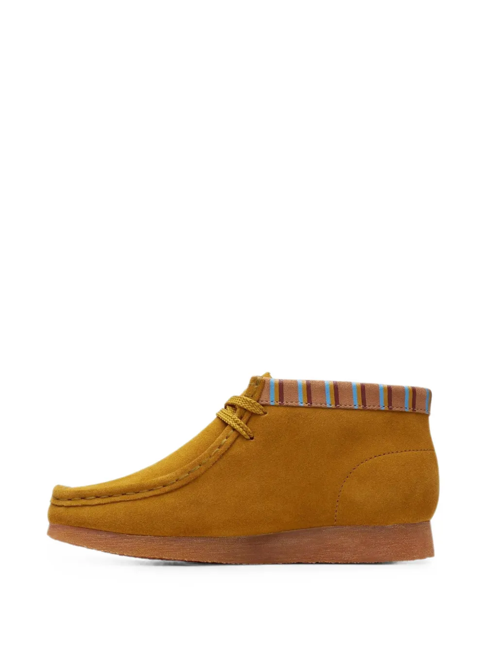 Clarks Kids Wallabee enkellaarzen met streep afwerking Geel