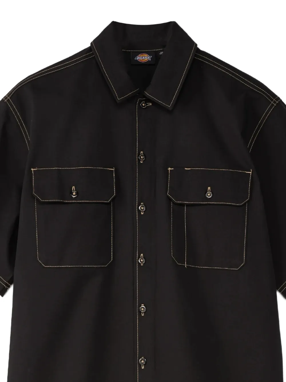 DICKIES Overhemd met contrasterend stiksel en zak Zwart