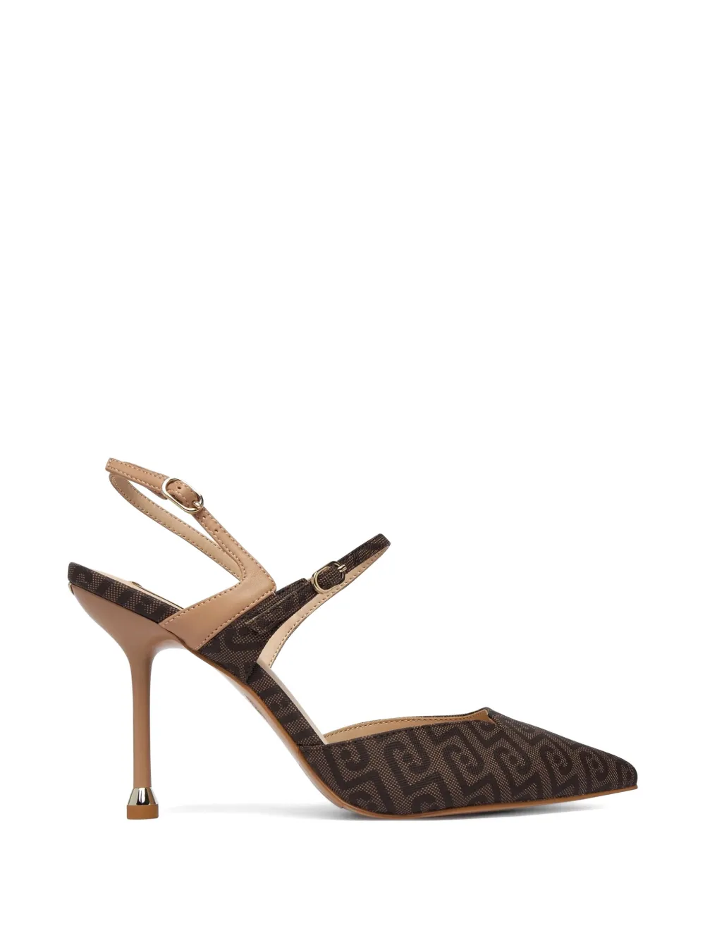 LIU JO monogram-pattern slingback pumps - Marrone