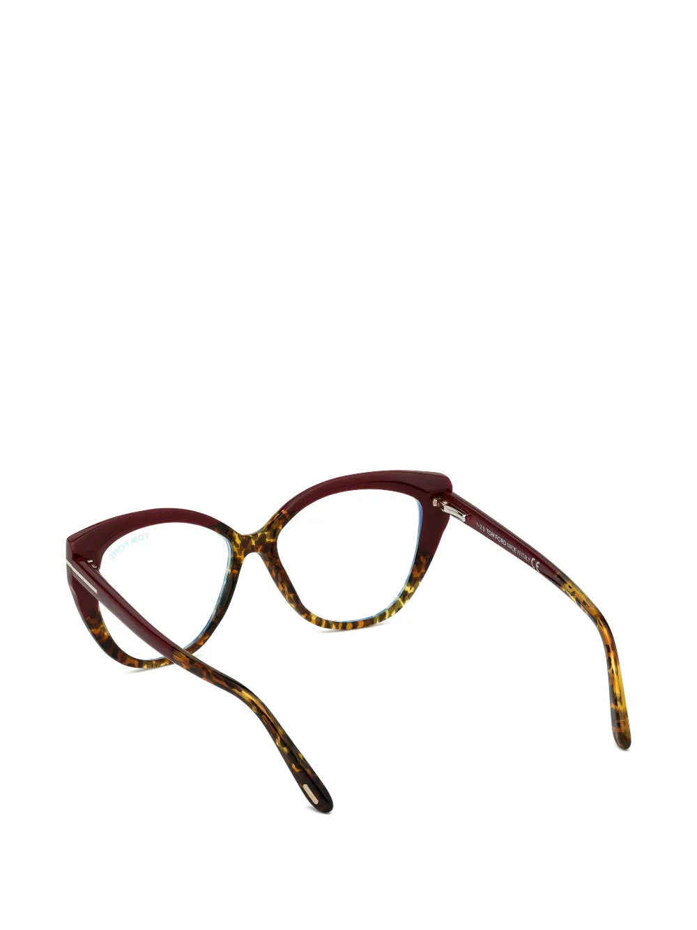 TOM FORD Eyewear Bril met cat-eye montuur en luipaardprint Rood