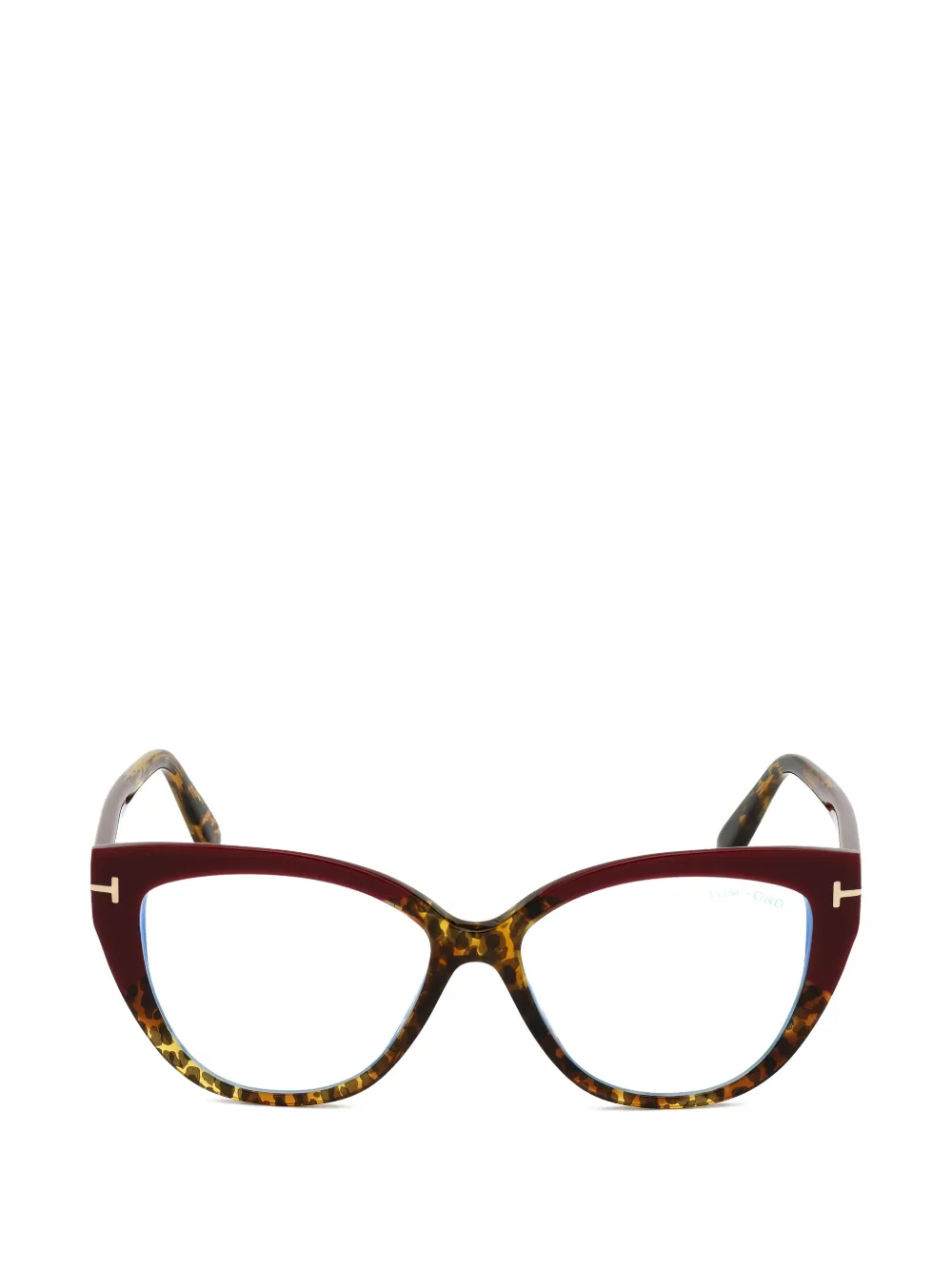 TOM FORD Eyewear leopard-pattern cat-eye glasses - Rosso