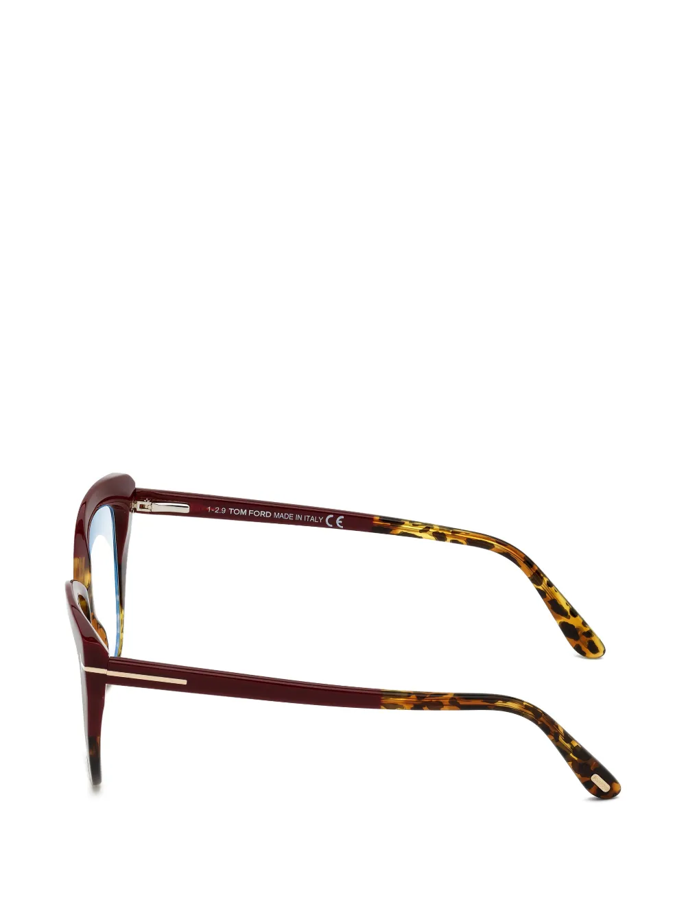 TOM FORD Eyewear Bril met cat-eye montuur en luipaardprint Rood