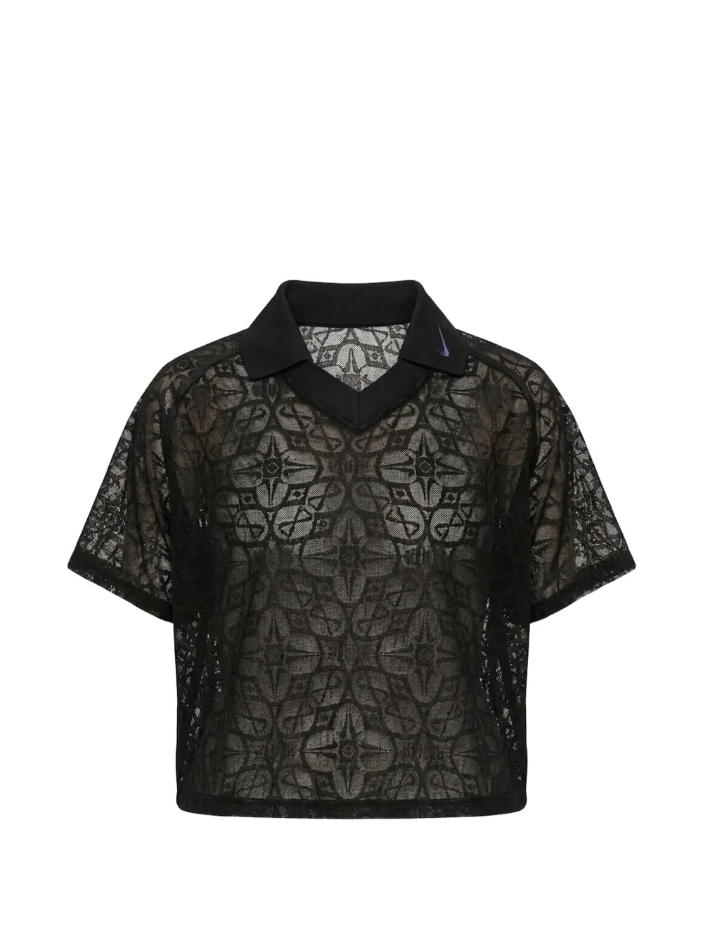 Nike lace-patterned logo-detail top - Nero
