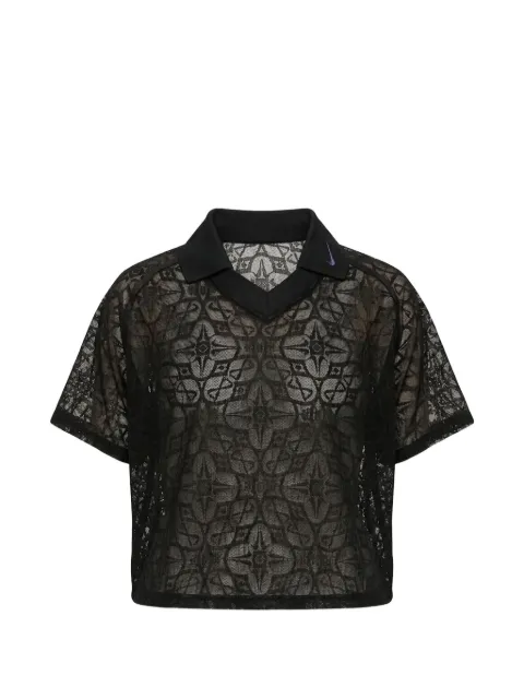 Nike lace-patterned logo-detail top