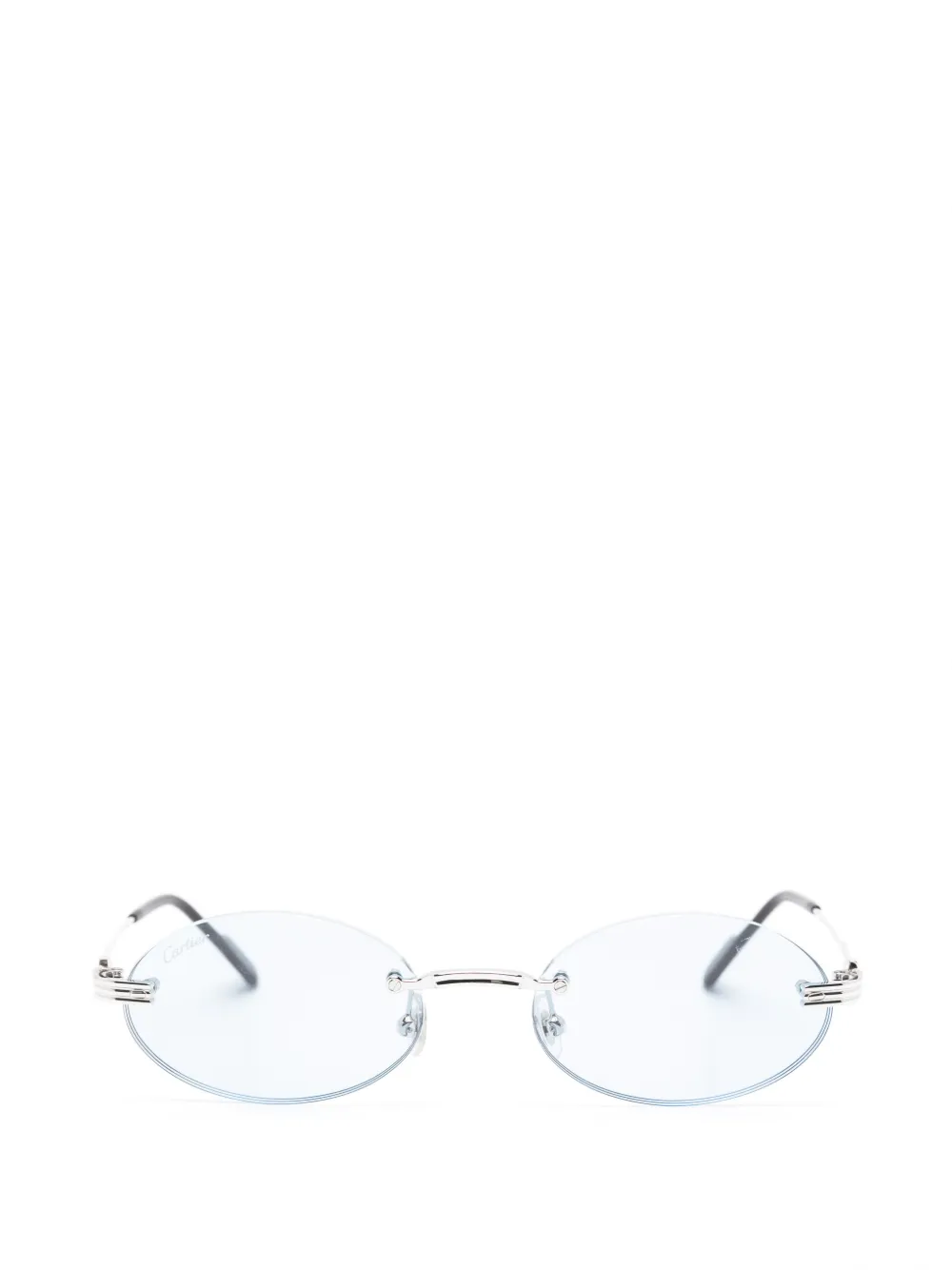 Cartier Eyewear oval-frame rimless sunglasses - Silver