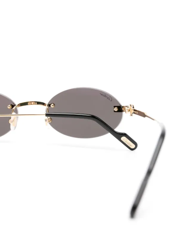 Cartier Eyewear リムレス オーバルサングラス | ゴールドトーン