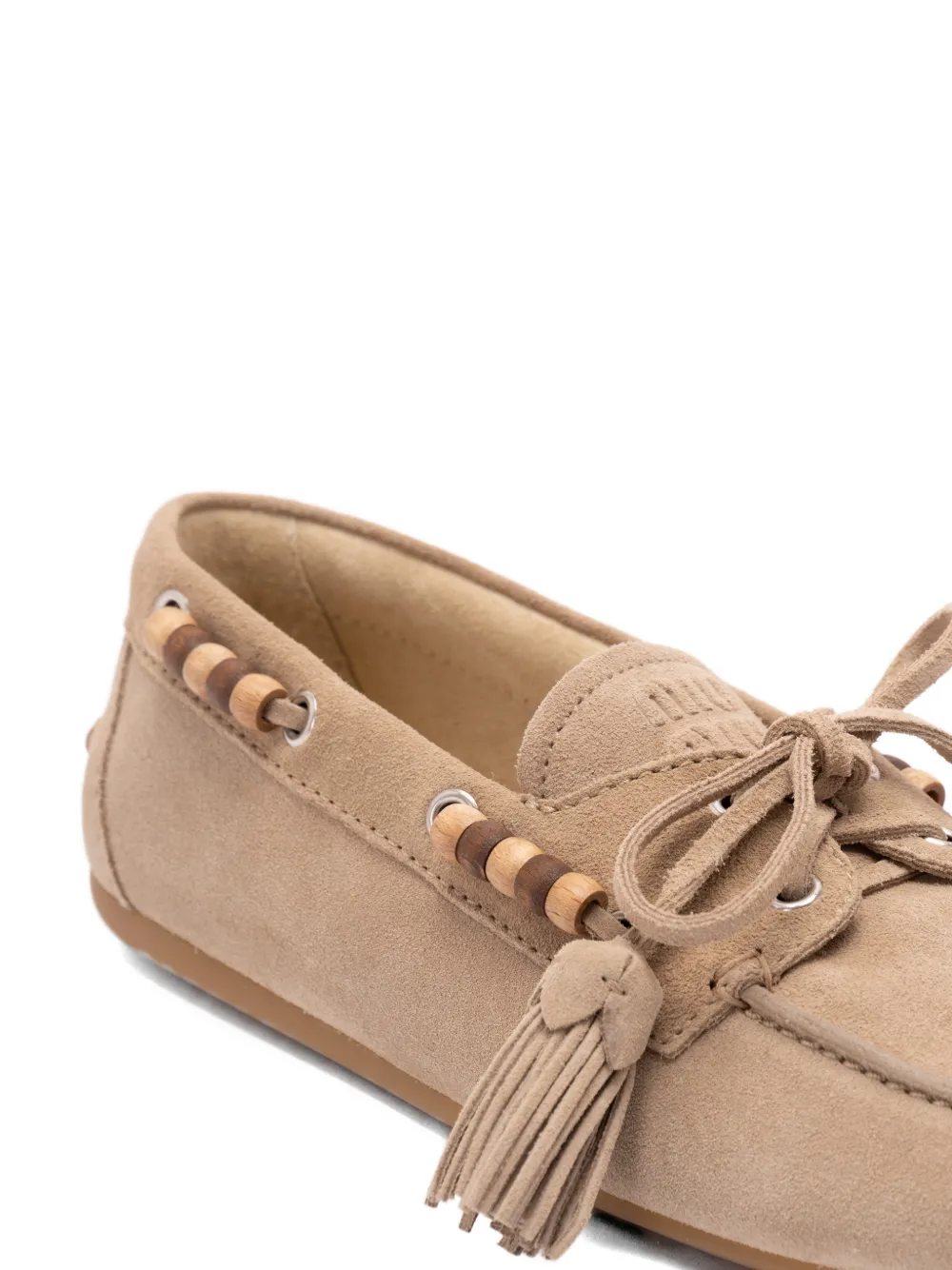 Miu Bootschoenen met kralen en kwastje Beige