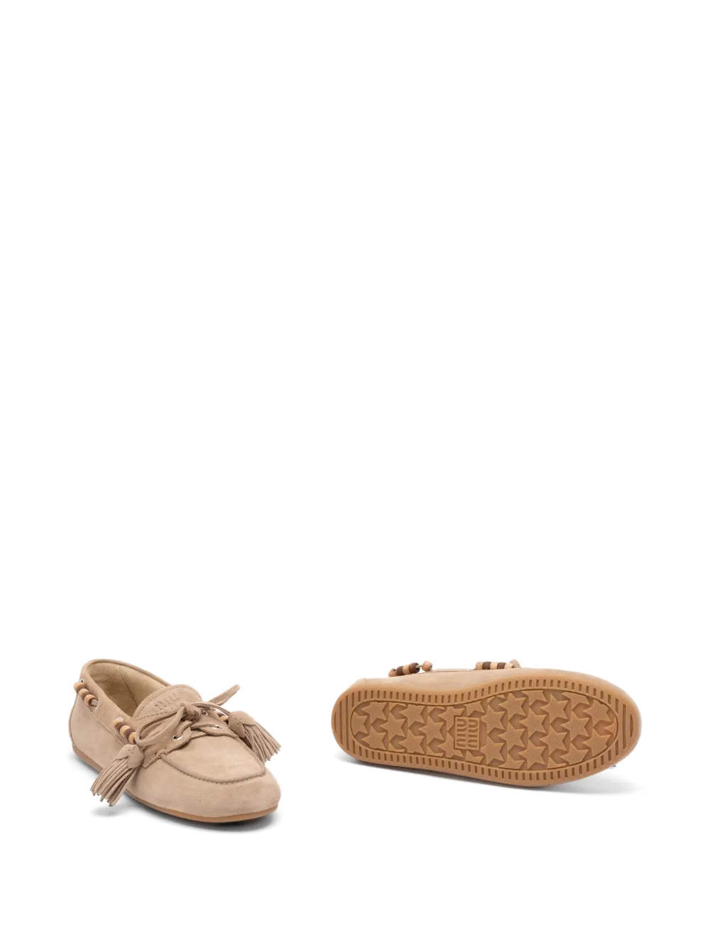 Miu Bootschoenen met kralen en kwastje Beige