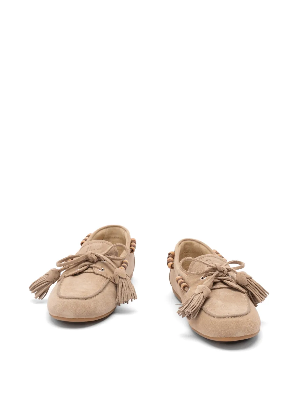 Miu Bootschoenen met kralen en kwastje Beige