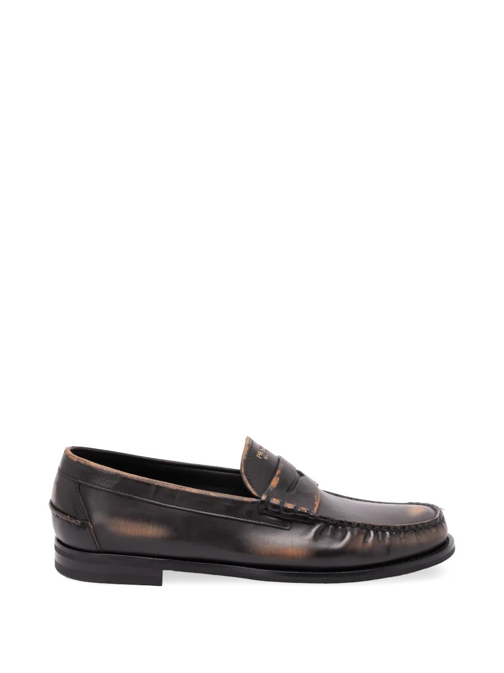 Prada burnt-effect loafers - Schwarz