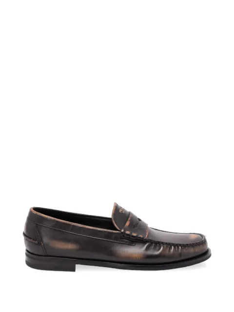 Prada burnt-effect loafers