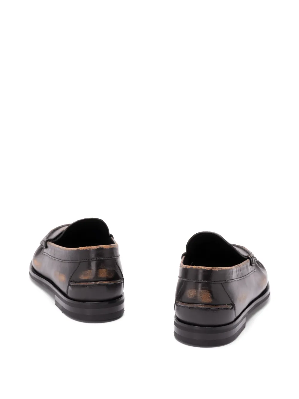Prada burnished loafers Zwart