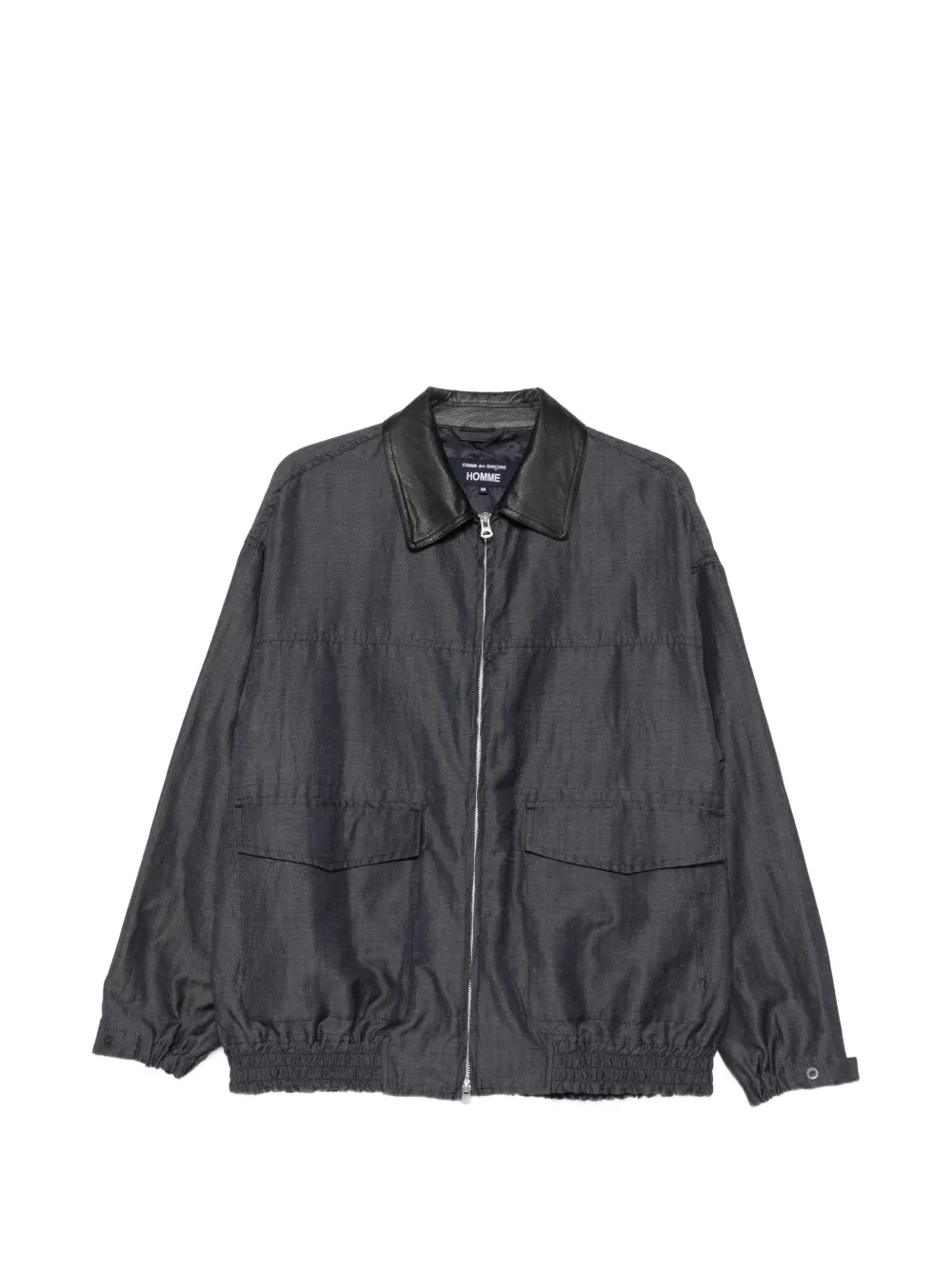 Comme des Garçons Homme Giacca con colletto in pelle - Blu