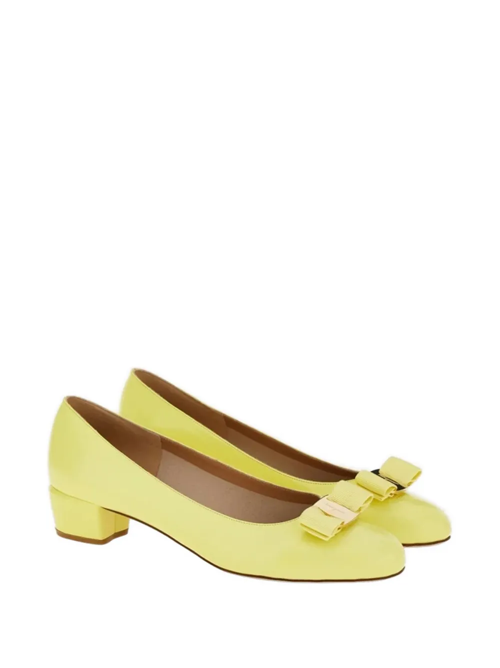 Ferragamo Vara-bow heeled pumps Geel