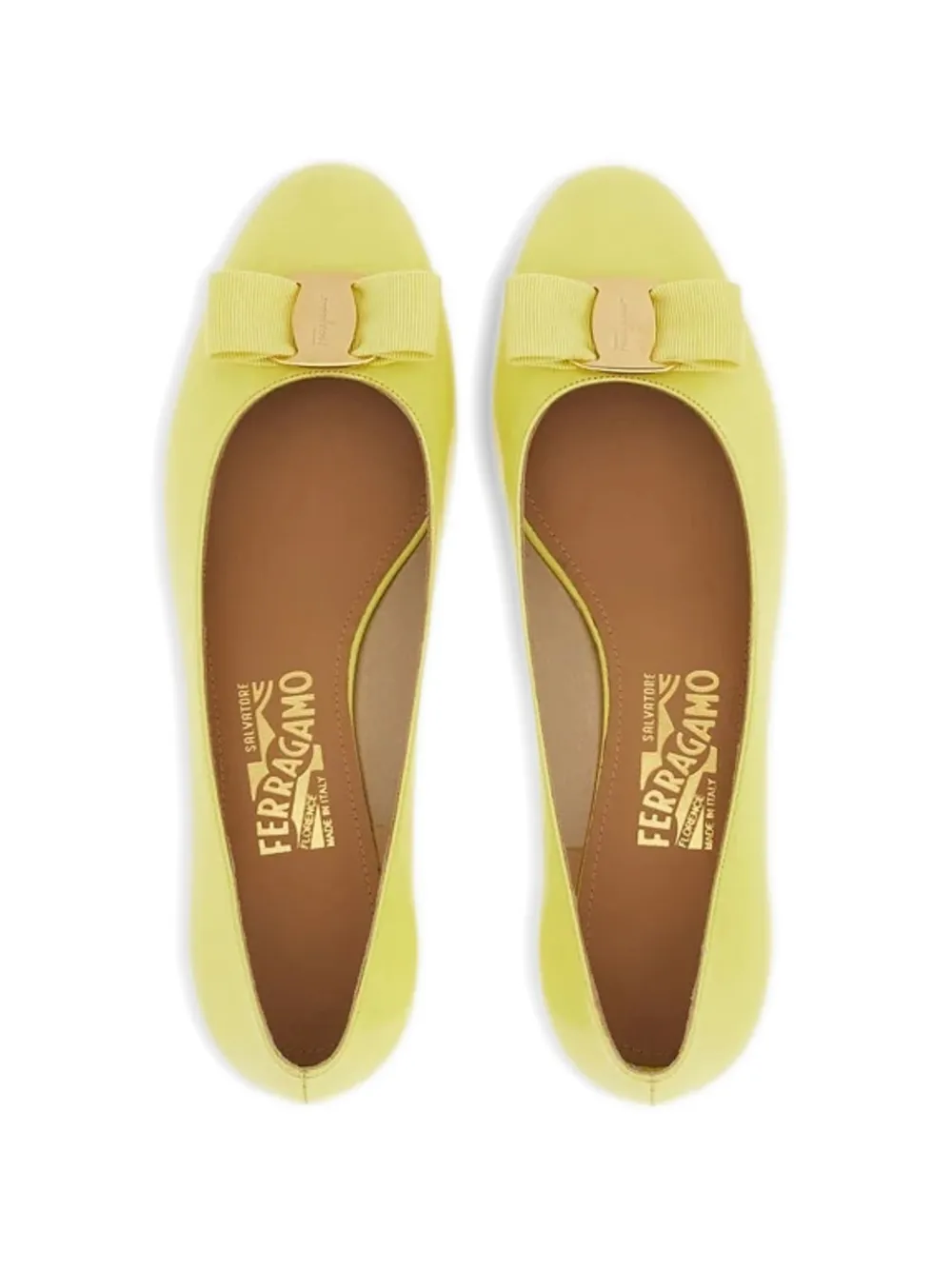 Ferragamo Vara-bow heeled pumps Geel