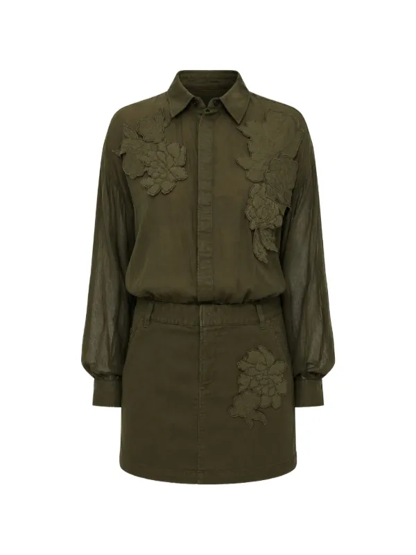 dsquared2 green dress Blossom-patch Shirt | GL-10.27.25