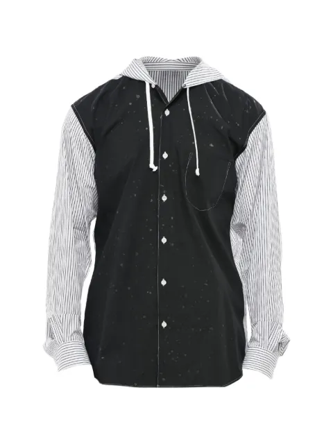 Comme Des Garçons striped hooded shirt