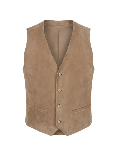 Corneliani V-neck suede gilet