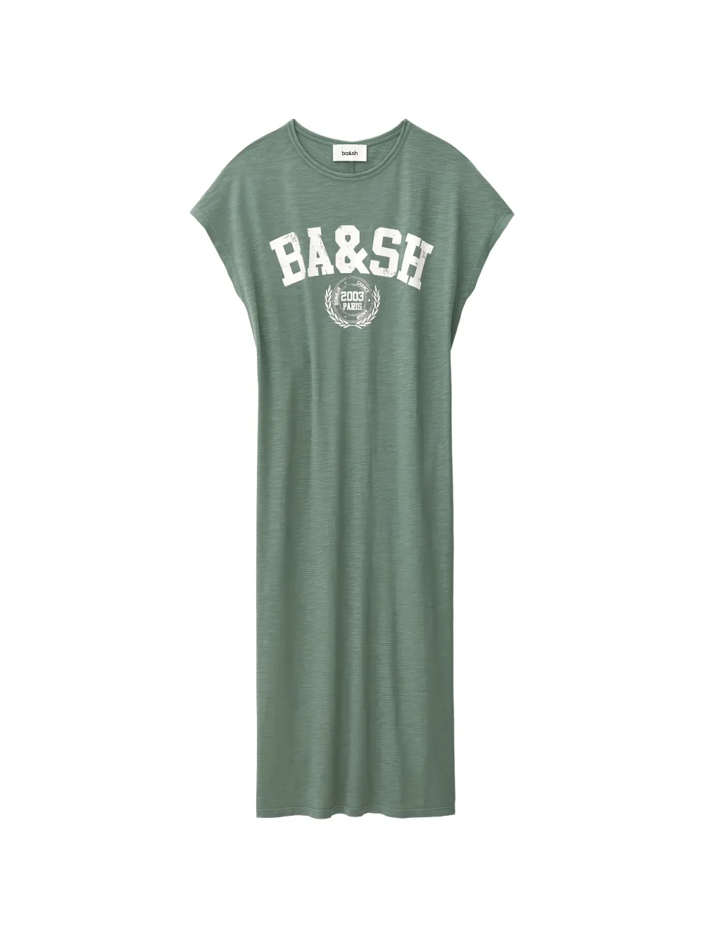 Ba&Sh Civia logo-print jersey midi dress - Verde