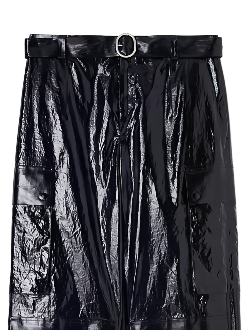 Jil Sander Cargo broek met gekreukt effect en ceintuur Blauw