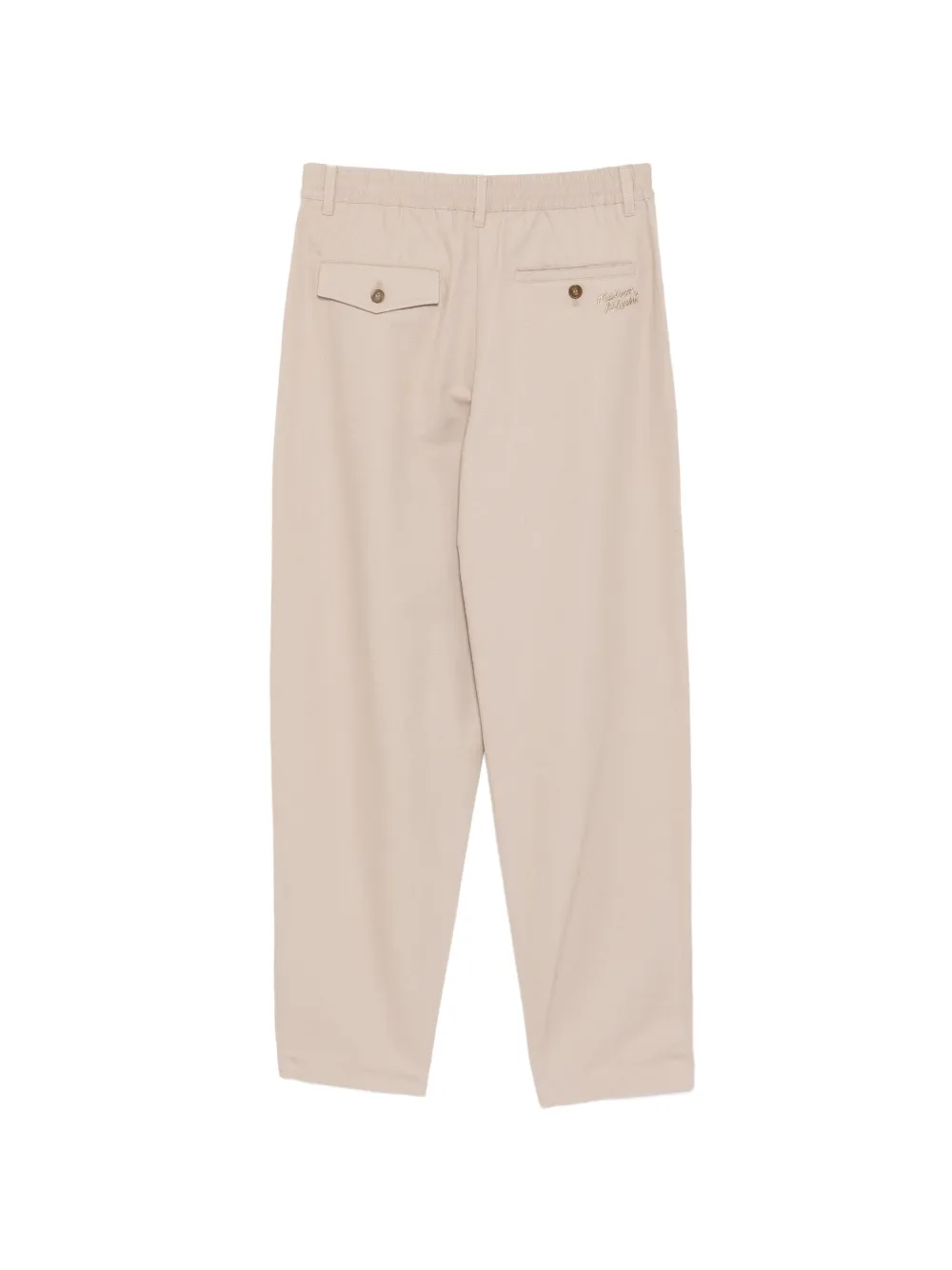 Maison Kitsuné Broek met geborduurd logo Bruin