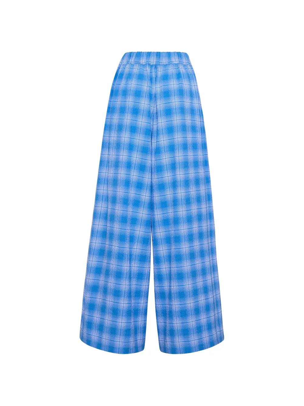 Cara Geruite plooibroek met wijde pijpen Blauw
