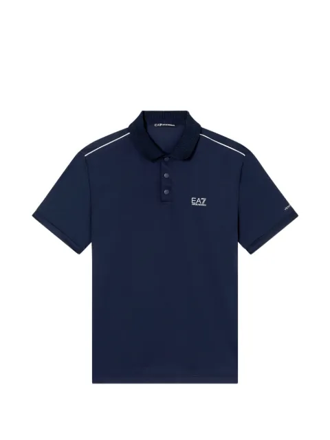 Ea7 Emporio Armani striped-trim short-sleeved polo shirt