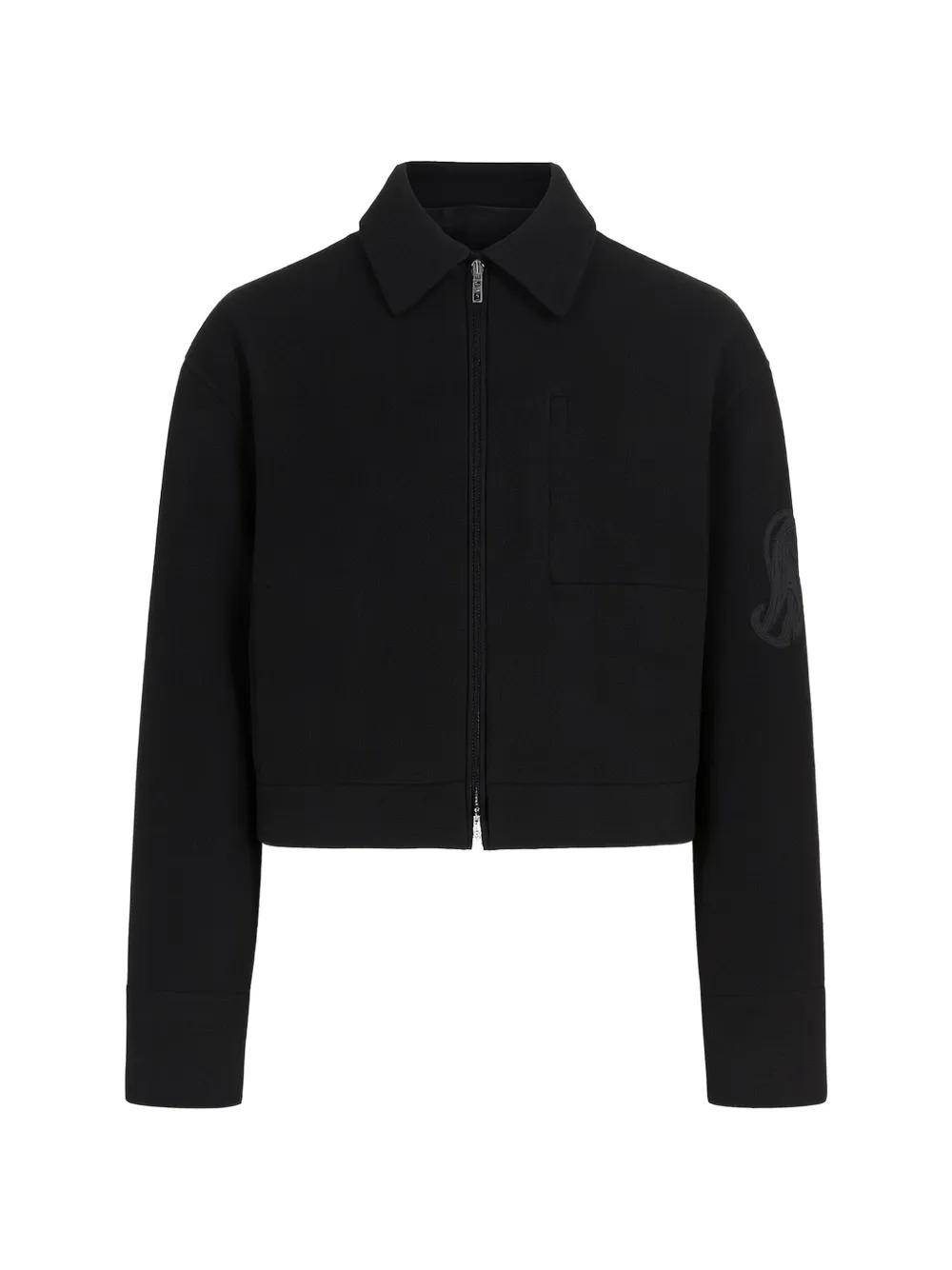 Jil Sander logo-embroidered cropped jacket - Black