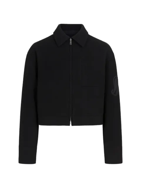 Jil Sander logo-embroidered cropped jacket