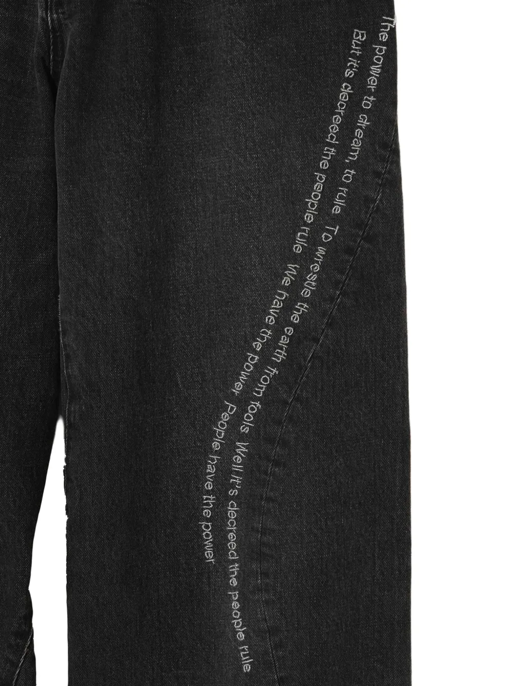 Undercover Jeans met tekst en vlakken Zwart