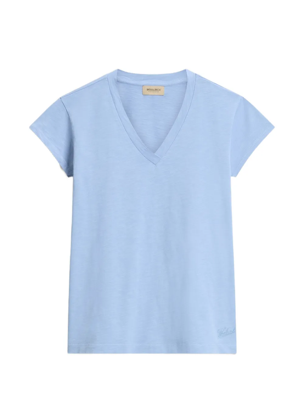 Woolrich slub-texture V-neck T-shirt - Blau