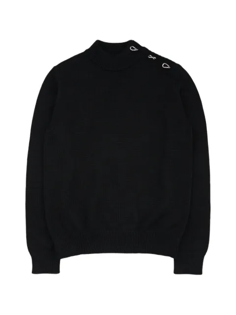 Jil Sander button-shoulder mock-neck sweater