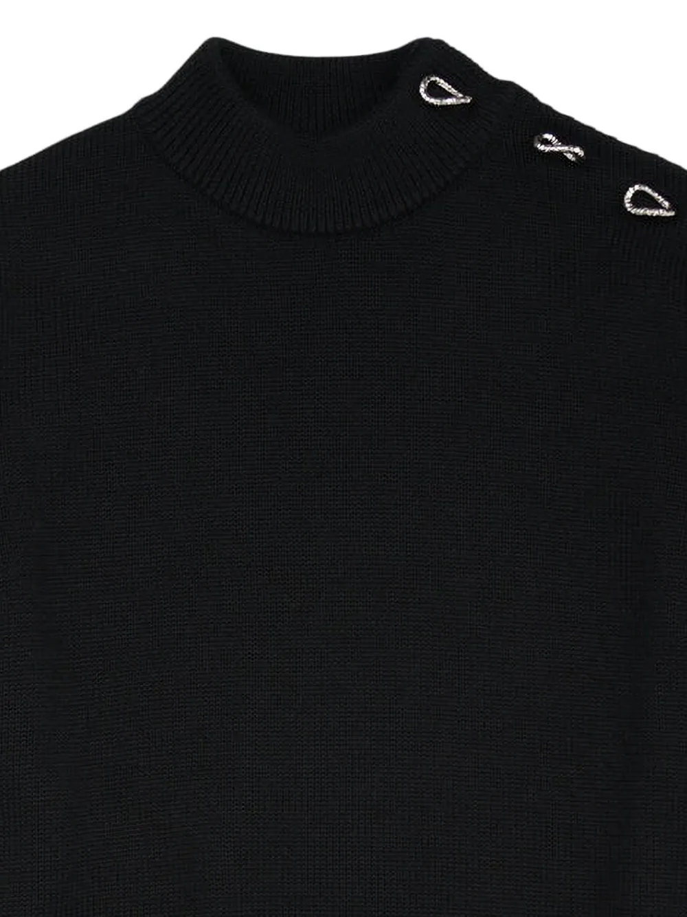 Jil Sander Trui met gesmockte hals en knopen op de schouders Zwart